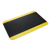 Crown Workers-Delight Deck Plate Dry Area Anti-Fatigue Mat - 2' x 3', Black/Yellow